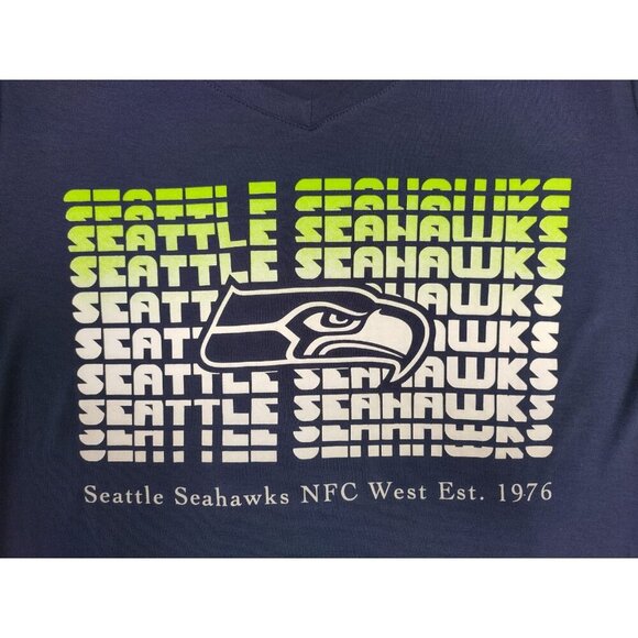 Seattle Seahawks Womens NFL Team Apparel Graphic Tee Shirt Navy Blue M. NWT. - Picture 5 of 8